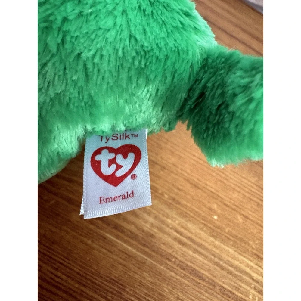 Ty Beanie Boos Emerald Green Dog Plush Shamrock St Patrick's Day w/ Tag
